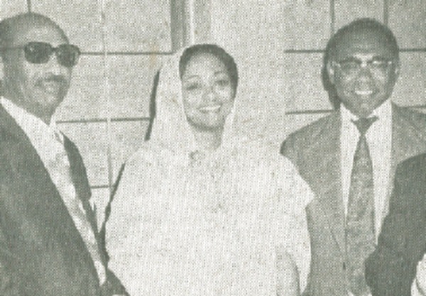 Sudanese Ambassador and Mrs. El Baghir Abdel Mutaal with Dr. Farouk Suleiman from Khartoum at Egyptian Embassy