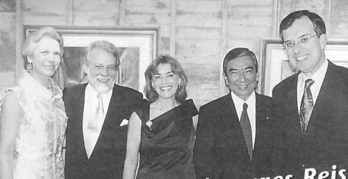 Seline Gourdault-Montagne, Ambassador Fernando Guimaraes Reis, wife Maria Edileuza, Yohei Kono, Ambassador Maurice Gourdault-Montagne