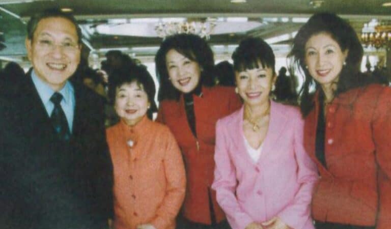 Sony Honorary Chairman Norio Ohga, wife Midori, Helen Ma, Kumiko Hattori, Kumi Taniguchi