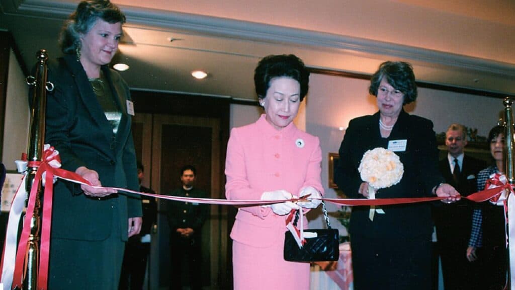 Jane Best Cooke and Princess Hitachi at the Ribbon cutting