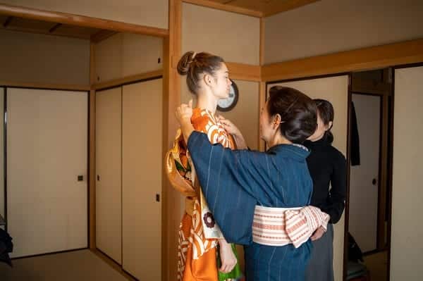 Girl wearing a Kimono