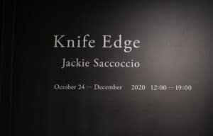 Knife Edge, Jackie Saccocio, October 24- December 12:00 - 19:00 in text