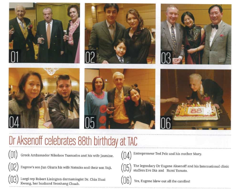Dr. Eugene Aksenoff celebrates his 88th birthday in Tokyo