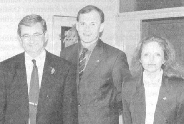 Ambassador O'Donovan, Irish Second Secretary Peter Ryan, ambassador's aide Kathy Wilson