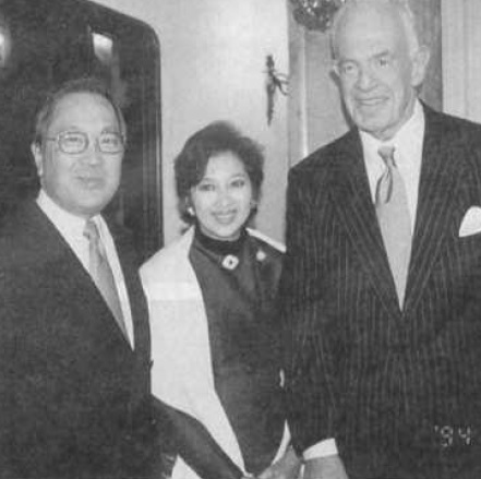 Thai Ambassador Sakthip Krairiksh and his wife Benchapa, U.S. Ambassador Tom Foley.