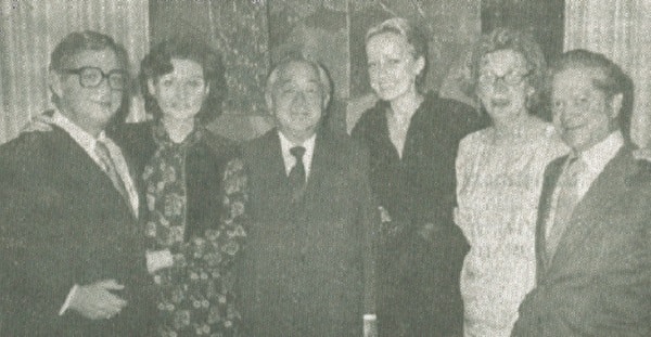 David and Virginia Jones greet Tony Bernacchia. Center-stage is Matsumoto-san, and Michaela von Habsburg.