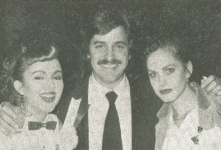 Mannequins Sylvia and Robin with John Casablancas at Paris Collection