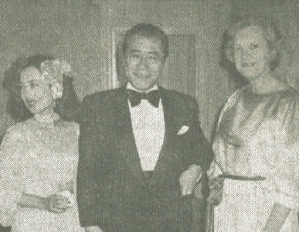 Actor Toshiro Mifune, with wife and Mona Rankin wife of the Canadian ambassador.