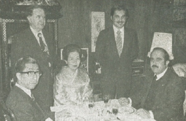 The host, Jordanian Ambassador Amer Shammout, is flanked by TIH Prince and Princess Mikasa, with Sharif Zeid Hussein and Prince Muhammed Bin Talal at right.