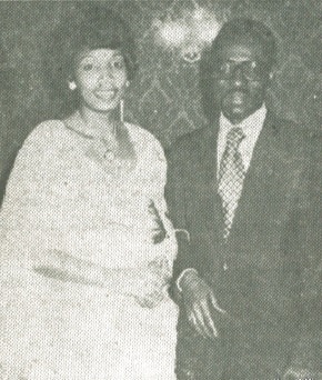 Senegal's Ambassador Assane Bassirou Diouf and his wife Aby at the Moroccan party.