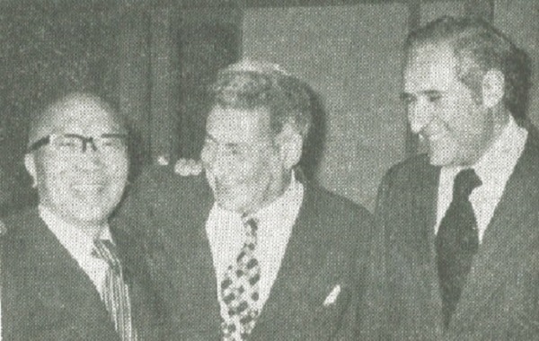 H.E. Mr. El-Sawa (center), Yosoji Kobayashi, with host Egyptian Ambassador Mohsen Khalek.