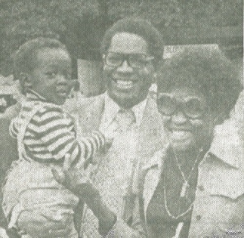 Sam Bigombe, new Ugandan Ambassador, wife Betty and son Rubango.
