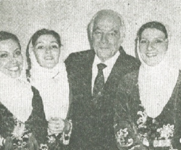 Turkish Ambassador Celil Eyiceoglu with Turkish folk dancers.