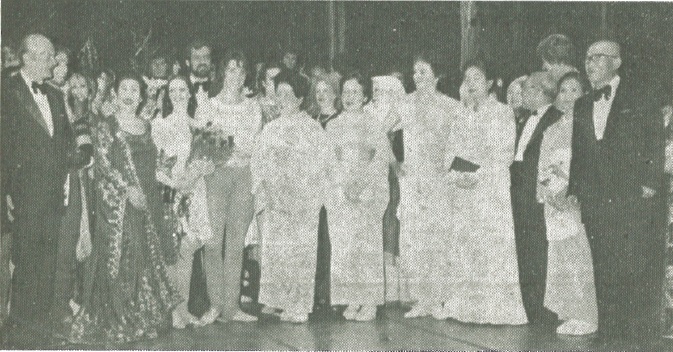 French Ambassador Dauge, Masako Ohya, Princess Chichibu, Princess Mikasa, Princess Masako, Shinzo Ohya, Mme. Dauge and the dancers.