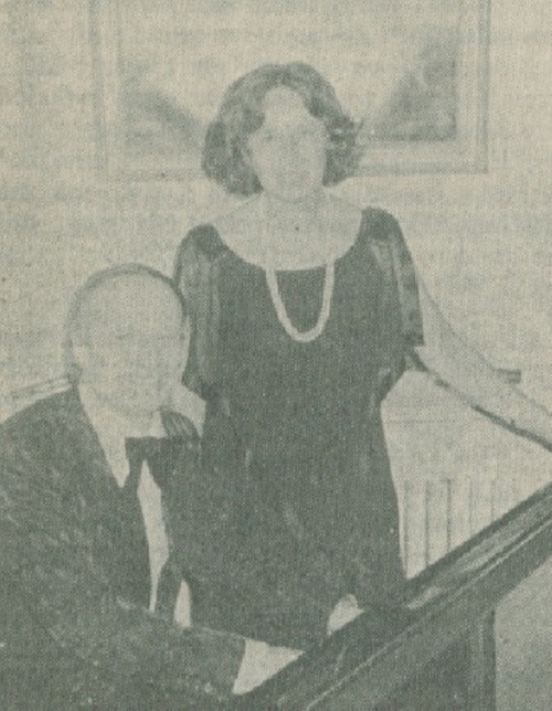 Mimi Dehenin, wife of Belgian Ambassador, with pianist Francois Glorieux at the Belgian embassy.