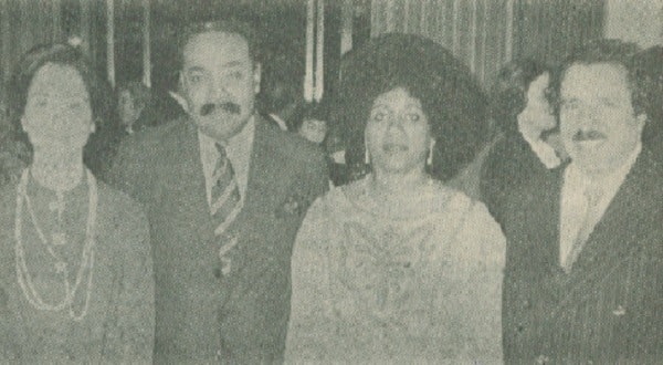 Assia Ghafa, Tanzanian Ambassador and Mrs. Ahmed D. Hassan and Algerian Ambassador Brahim Ghafa.