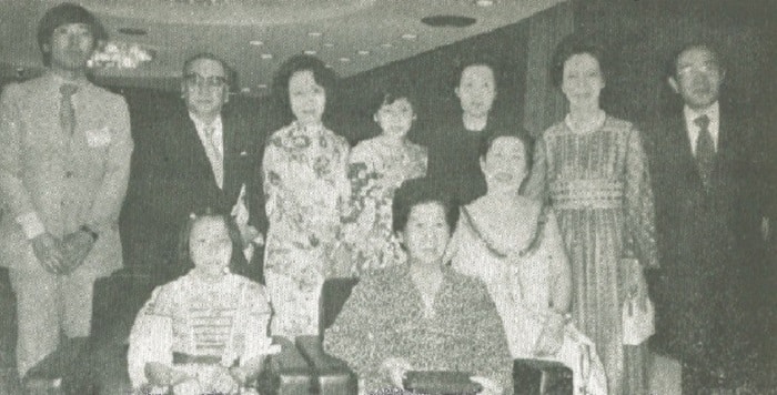 At Le Grand Ballet, Masako Ohya with Mrs. Takeo Fukuda, granddaughter and guests.