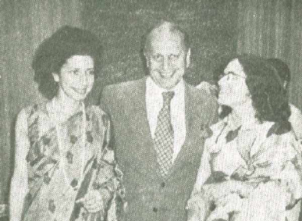 Pakistani Ambassador Jamsheed Marker with his daughters, Niloufer and Feroza.