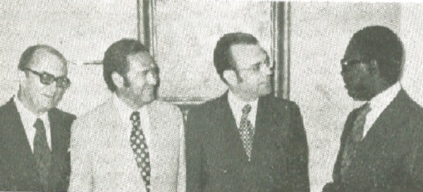 Portuguese Counselor Antonio Syder Santiago, Nicaraguan Ambassador Julio Gutierrez, Portuguese Ambassador Pedro Madiera De Andrade and Senegalese Ambassador Assane Bassirou Diouf.