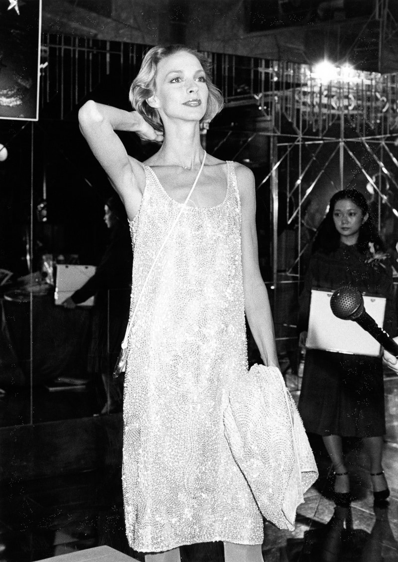 One of Halston's models in Tokyo.