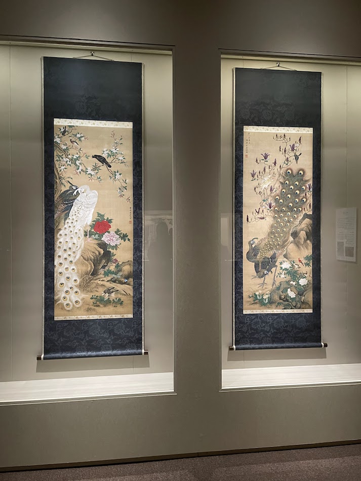 Masuyama Sessai "Peafowls and Flowers" Edo period, 1801