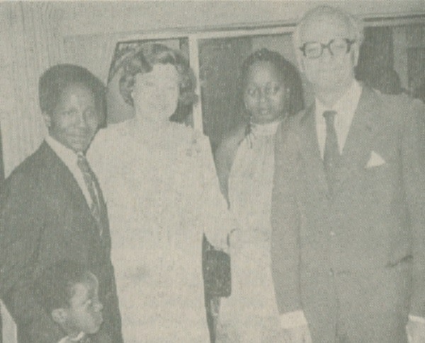 Gabonese Ambassador Andrew Mangongo-Nzami, Marie-France De La Chevalerie, Yvette Mangongo-Nzambi and French Ambassador Xavier de la Chevalerie.