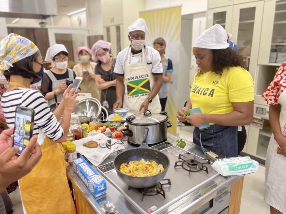 Jamaican cuisine made with colorful ingredients