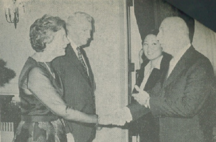 Canadian Ambassador and Mrs. Bruce Rankin bid farewell to their good friends Richard and Baby Handl