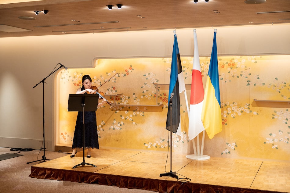 At the Estonian Independence Day Reception at Estonian Embassy in Japan