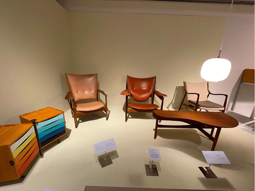 Finn Juhl's representative works of modern Danish furniture design are also on display.