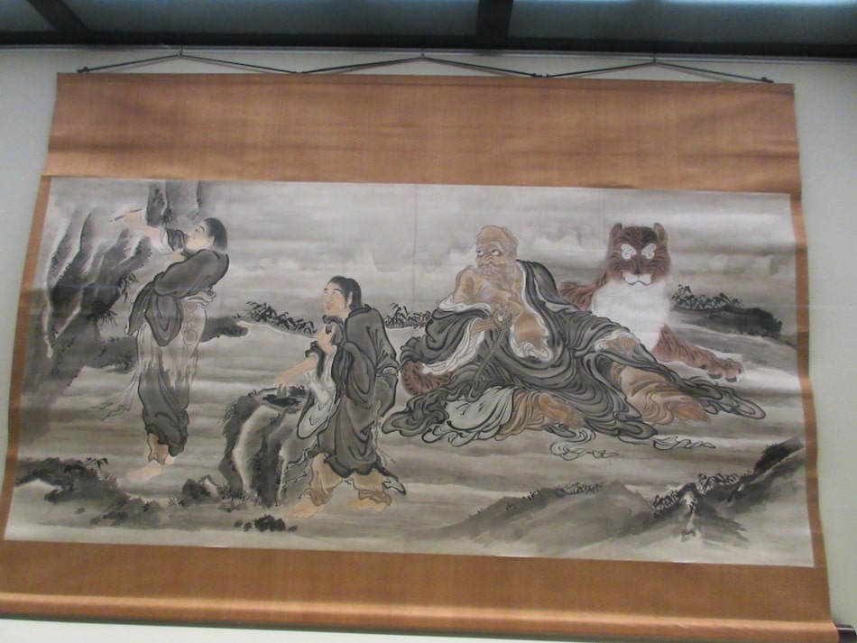 ”Admiring the Legendary Mad Monks: Paintings of Hanshan and Shide from the Museum Collection" at Tokyo National Museum　《Toyogan Zenji (
The Priest Fenggan)》  By Kawanabe Kyosai 