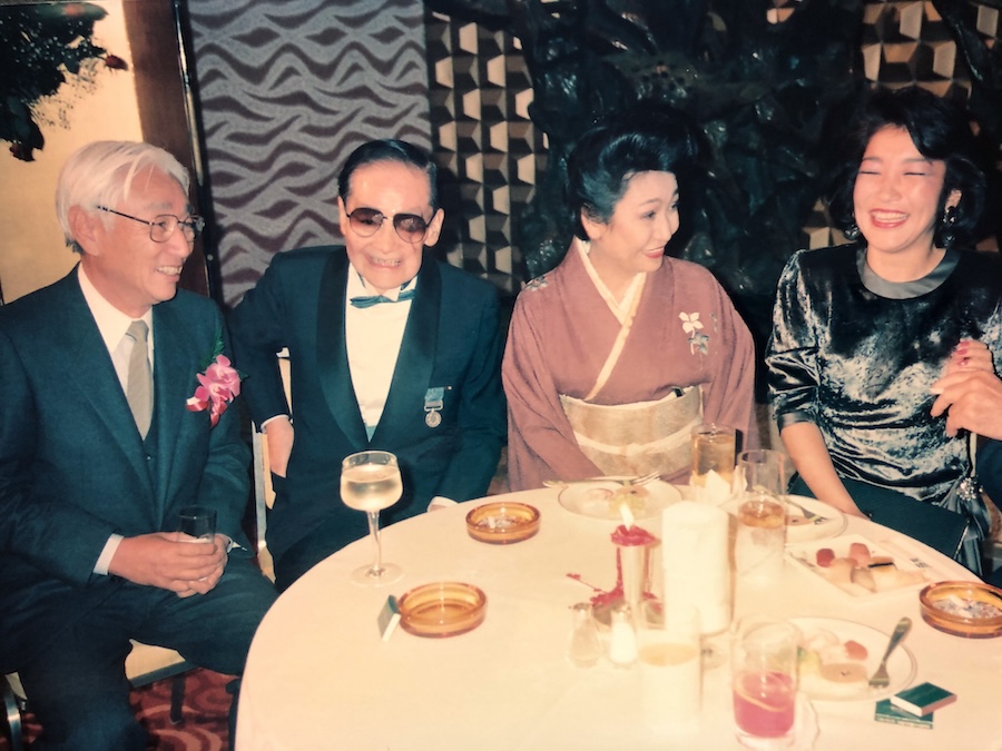 Akio Morita celebrating with the Watanabe family, Shin Watanabe