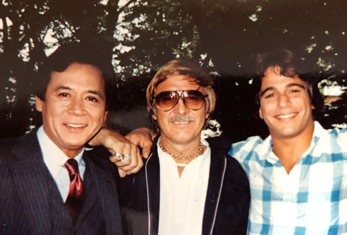 Jimmy Shigeta, Bill Hersey and Tony Danza on set in Tokyo
