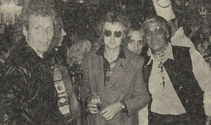 Bill Hersey poses with tennis great Vitas Gerulaitis (left) and drummer for the Queen rock group Roger Taylor
