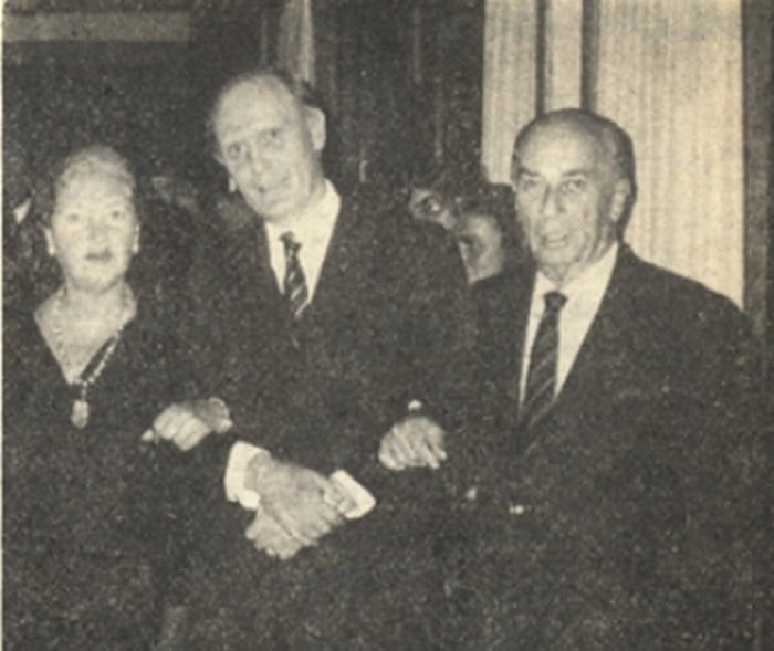 Italian Ambassador Guidi flanked by Bianca and Tonio Leonardi