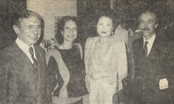 Former Argentine Ambassador to Japan and Mrs. Carlos Jaime Fraguio with Hiroko Harda de Mukoyama and Ezio S. Curvino.
