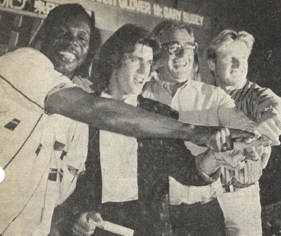 Richard Donner and actors Mel Gibson, Danny Glover and Gary Busey 