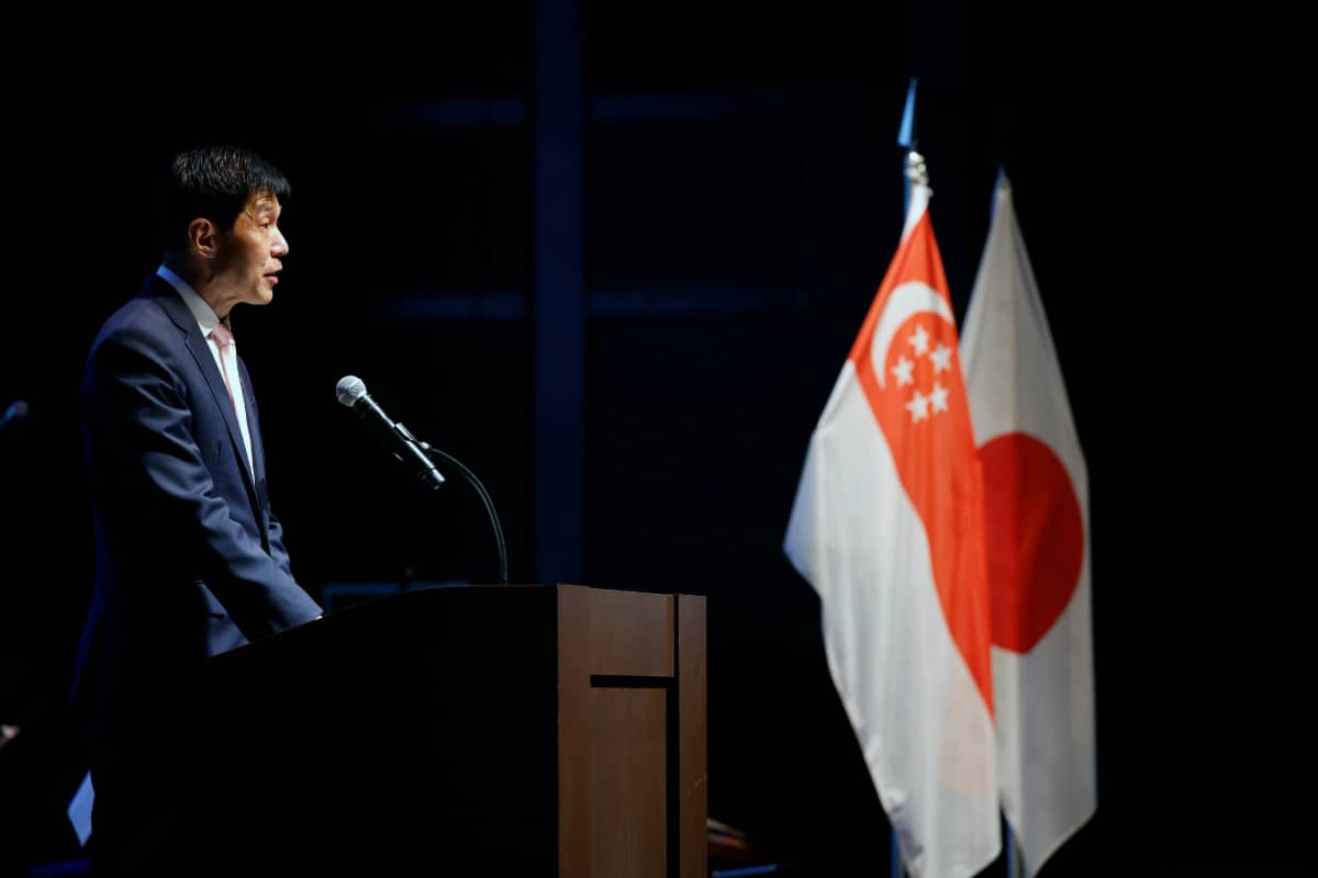 Ambassador Extraordinary and Plenipotentiary Ong Eng Chuan delivering a speech at the Singapore-Japan 60th anniversary event in Tokyo.