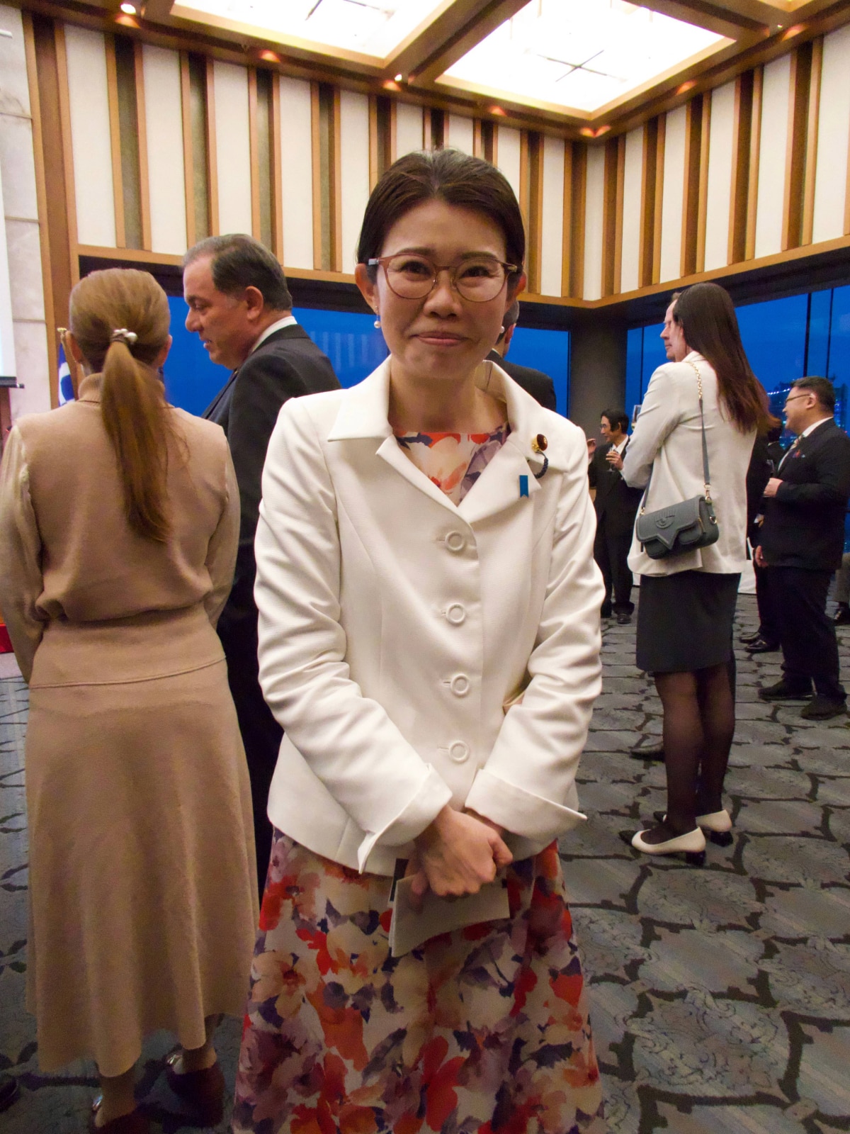 A Japanese guest in attendance at the Greek Embassy event in Tokyo.