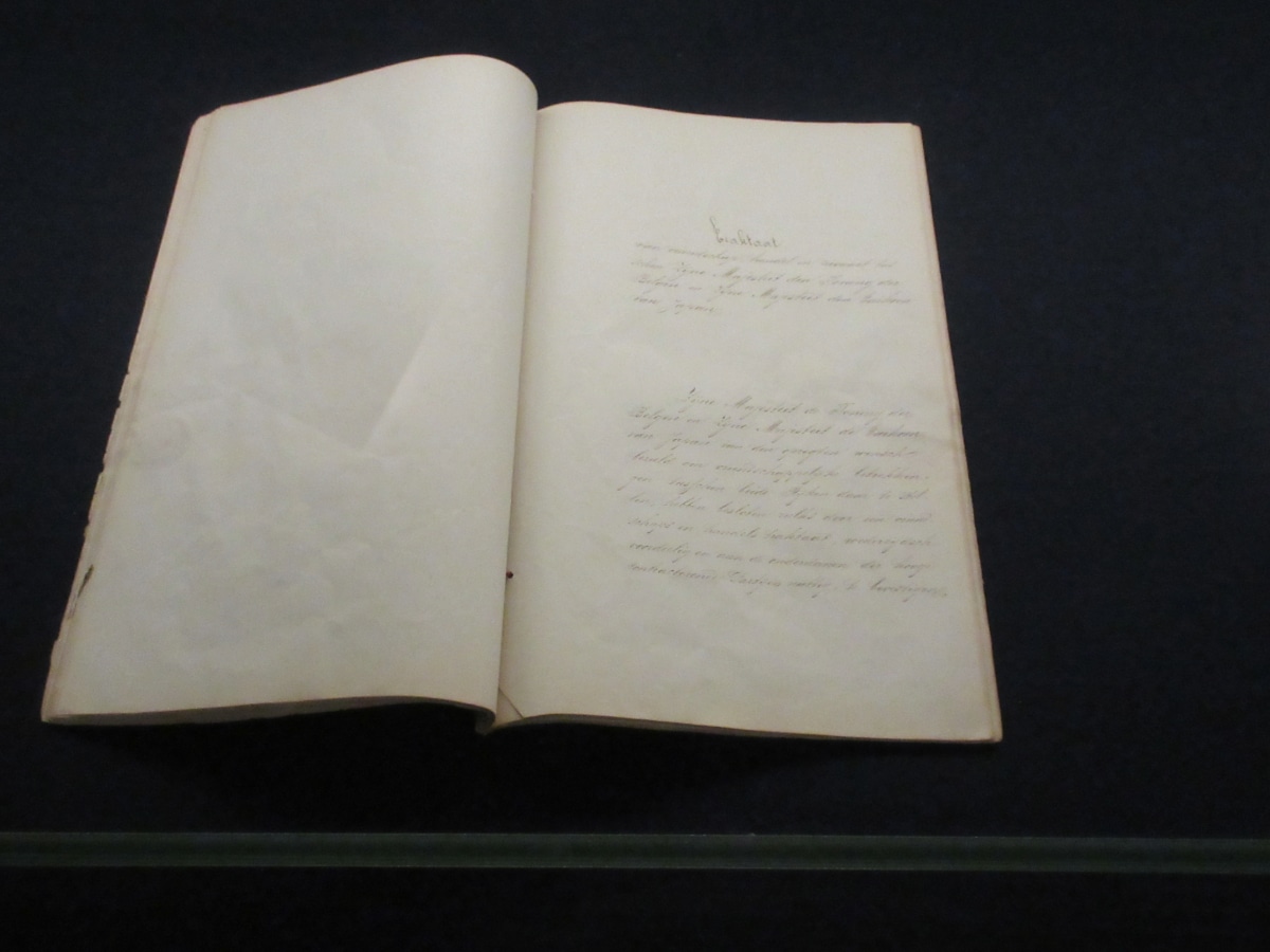 Original handwritten document from the 1866 Treaty of Amity, Commerce and Navigation between Belgium and Japan