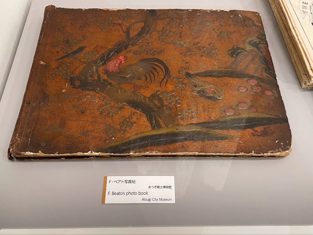 Felice Beato's original photo book on display at Atsugi City Museum